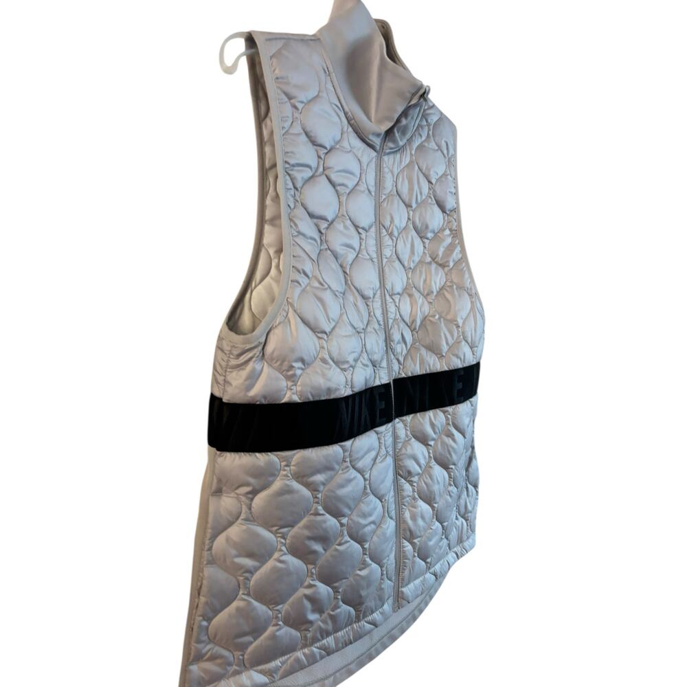 Nike Womens Size S Gray Aerolayer Running Sleeveless Full Zip Puffer Vest - Picture 3 of 6